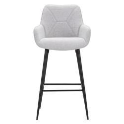 ENSEMBLE DE 2 TABOURETS DE BAR GRIS CM 55X55X109