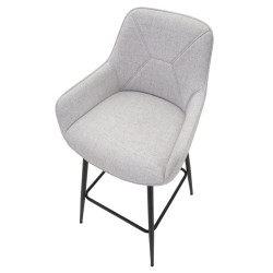 ENSEMBLE DE 2 TABOURETS DE BAR GRIS CM 55X55X109