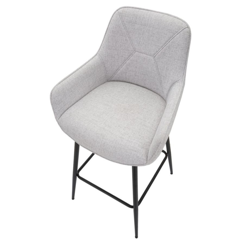 ENSEMBLE DE 2 TABOURETS DE BAR GRIS CM 55X55X109