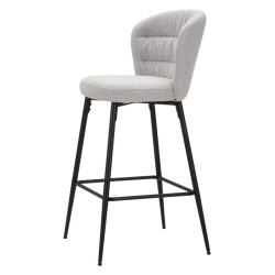 TABOURET DE BAR LOSANNA GRIS LOT DE 2 PIECES CM 52X59X108