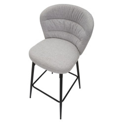 TABOURET DE BAR LOSANNA GRIS LOT DE 2 PIECES CM 52X59X108