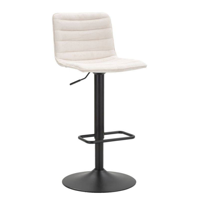 Tabouret de bar haut relevable blanc 43 x 49,5 x 85,5-107 cm (assise 61-82,5 cm) lot de 2
