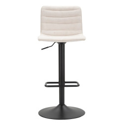 Tabouret de bar haut relevable blanc 43 x 49,5 x 85,5-107 cm (assise 61-82,5 cm) lot de 2