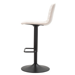 Tabouret de bar haut relevable blanc 43 x 49,5 x 85,5-107 cm (assise 61-82,5 cm) lot de 2