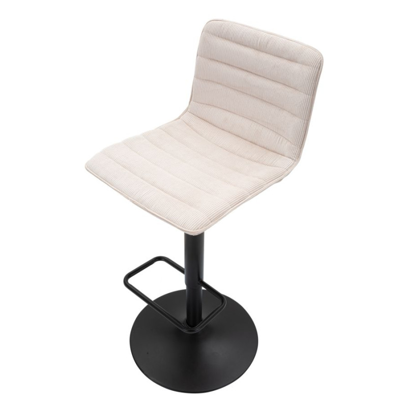 Tabouret de bar haut relevable blanc 43 x 49,5 x 85,5-107 cm (assise 61-82,5 cm) lot de 2