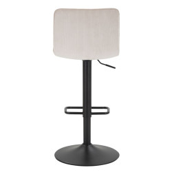 Tabouret de bar haut relevable blanc 43 x 49,5 x 85,5-107 cm (assise 61-82,5 cm) lot de 2