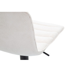 Tabouret de bar haut relevable blanc 43 x 49,5 x 85,5-107 cm (assise 61-82,5 cm) lot de 2