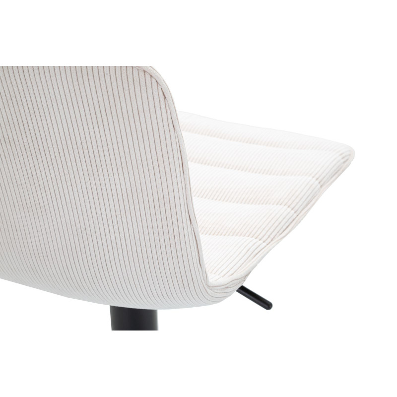 Tabouret de bar haut relevable blanc 43 x 49,5 x 85,5-107 cm (assise 61-82,5 cm) lot de 2