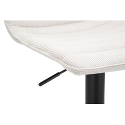 Tabouret de bar haut relevable blanc 43 x 49,5 x 85,5-107 cm (assise 61-82,5 cm) lot de 2