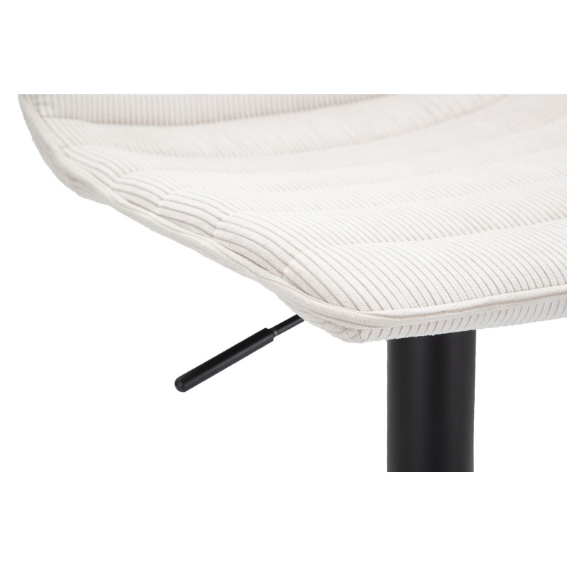 Tabouret de bar haut relevable blanc 43 x 49,5 x 85,5-107 cm (assise 61-82,5 cm) lot de 2