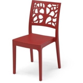 Lot de 4 chaises de jardin TETI ARETA - 52 x 46 x H 86 cm - Rouge