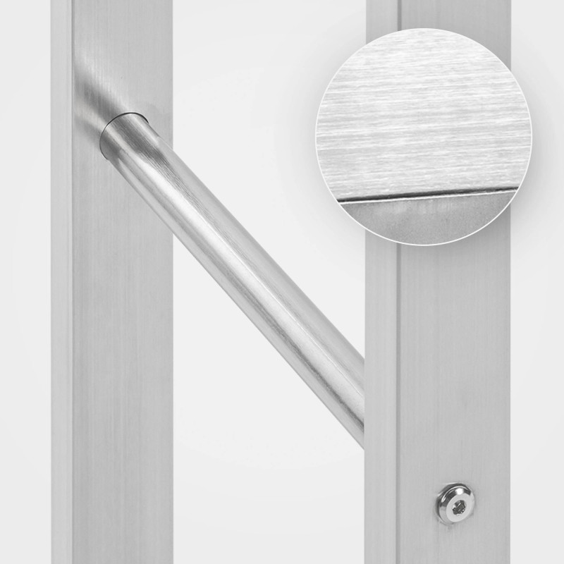 Porte-bûches de cheminée Keri V2 25x80x150 cm acier inoxydable