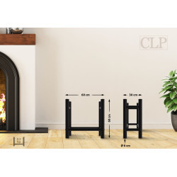 Porte-bûches de cheminée Medya rond 30x60x60 cm noir