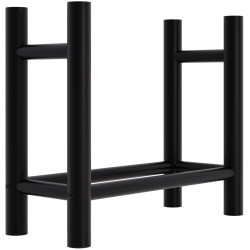 Porte-bûches de cheminée Medya rond 30x60x60 cm noir
