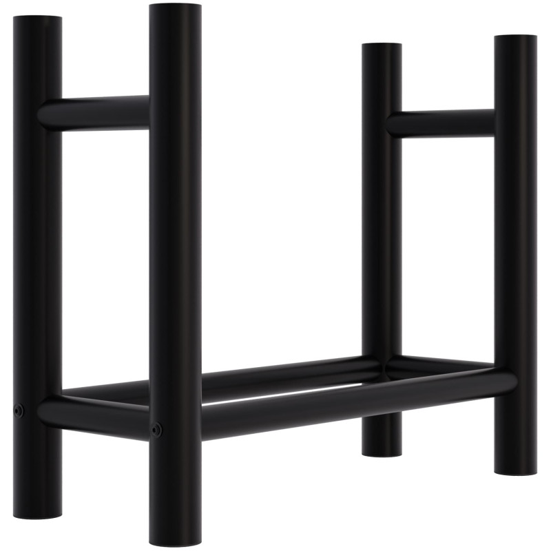 Porte-bûches de cheminée Medya rond 30x60x60 cm noir