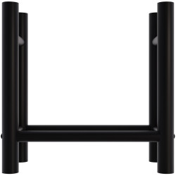 Porte-bûches de cheminée Medya rond 30x60x60 cm noir