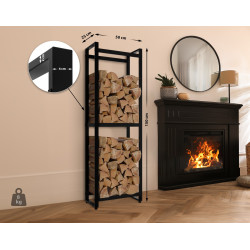 Porte-bûches de chauffage Morson 25x50x150 noir