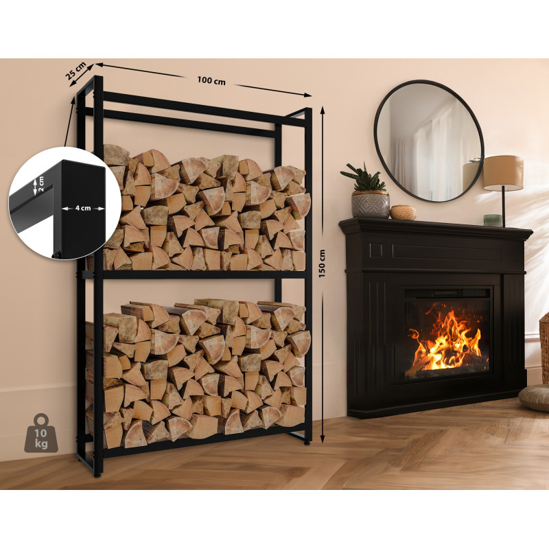 Porte-bûches Morson 25x100x150 noir