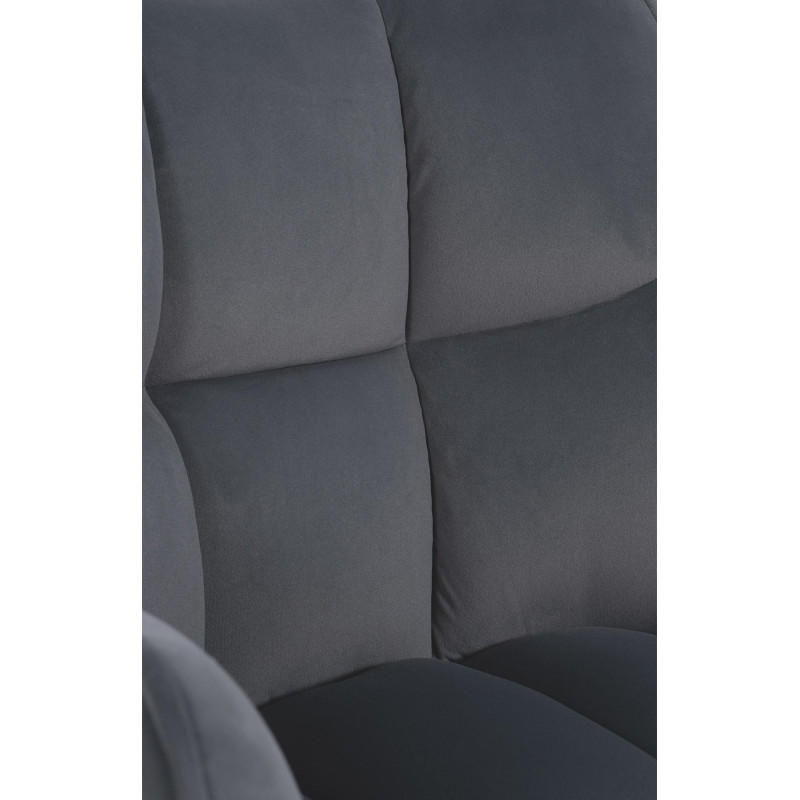 Fauteuil de salle à manger suspendu en velours, noir et gris foncé