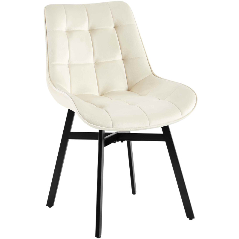 Fauteuil Colby, velours, crème