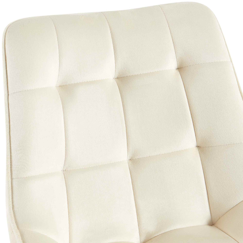 Fauteuil Colby, velours, crème