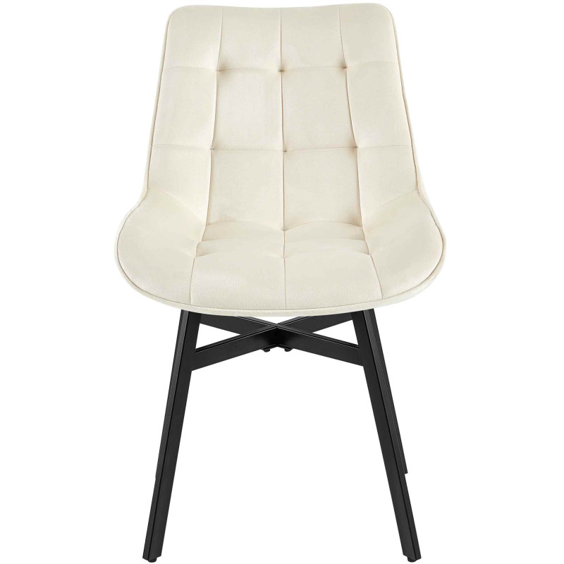 Fauteuil Colby, velours, crème