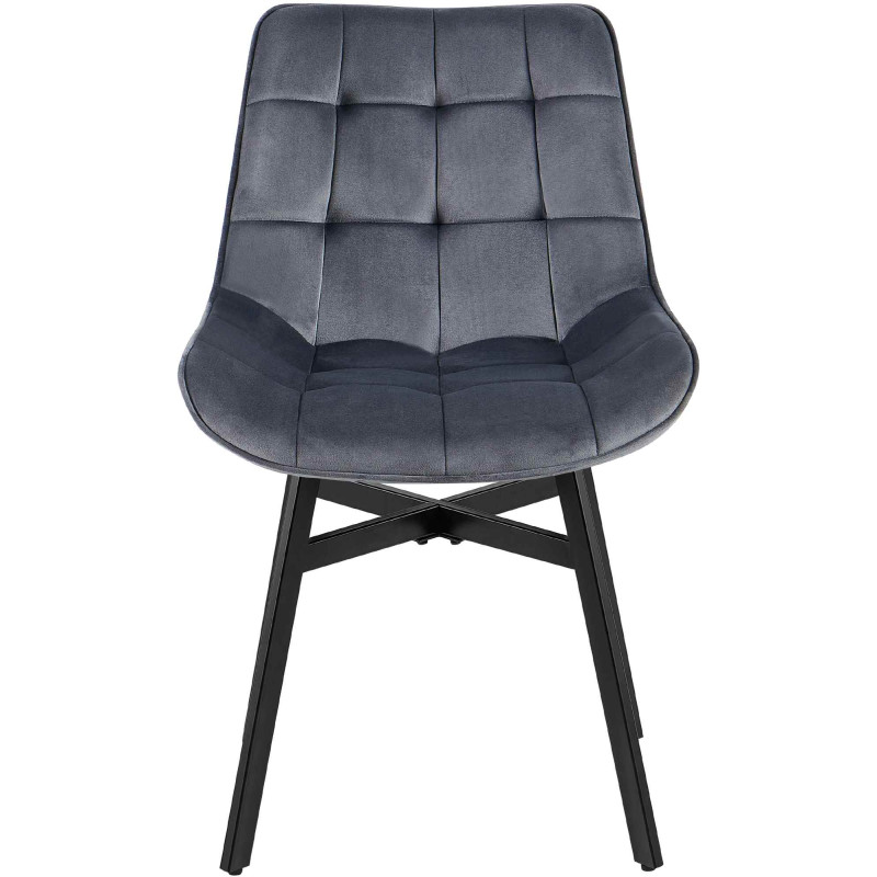 Fauteuil Colby, velours, gris foncé