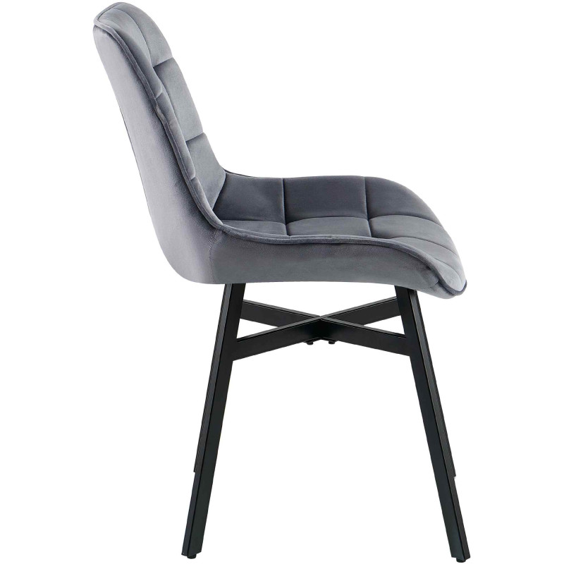 Fauteuil Colby, velours, gris foncé
