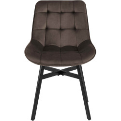 Fauteuil Colby, velours, marron