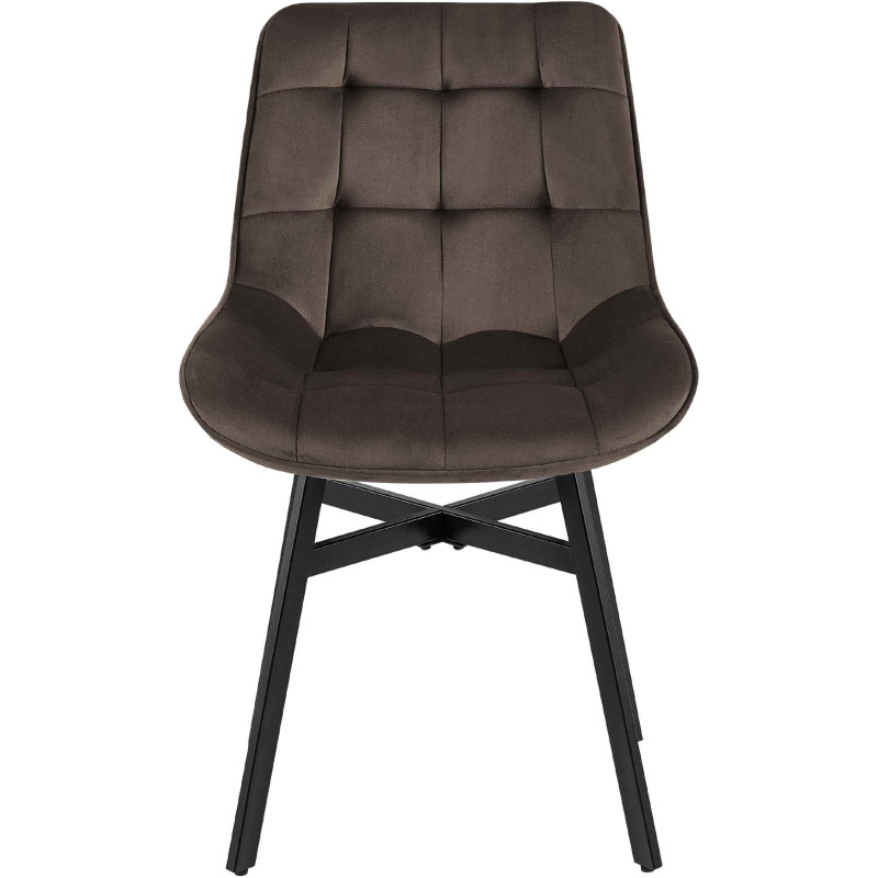 Fauteuil Colby, velours, marron