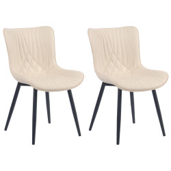 Ensemble de 2 chaises Brady en similicuir crème