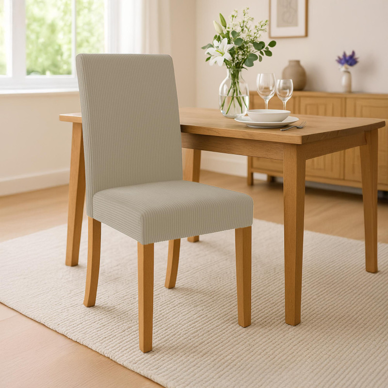 Ensemble de 2 chaises de salle à manger Ina Cord marron clair antique