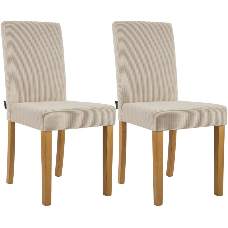 Ensemble de 2 chaises de salle à manger Ina Cord marron clair antique