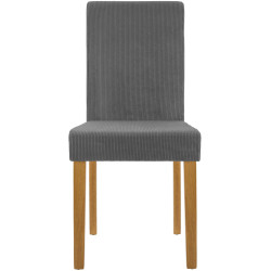 Ensemble de 2 chaises de salle à manger Ina Cord gris clair antique