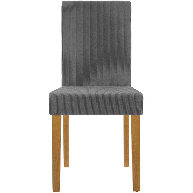 Ensemble de 2 chaises de salle à manger Ina Cord gris clair antique