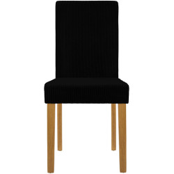 Ensemble de 2 chaises de salle à manger Ina Cord noir clair antique