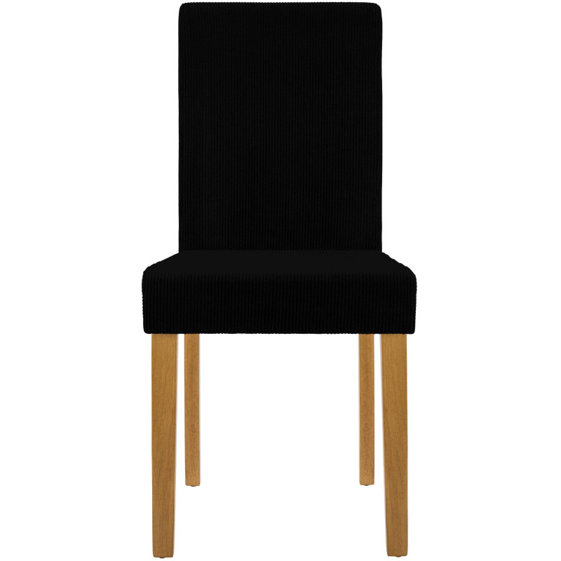 Ensemble de 2 chaises de salle à manger Ina Cord noir clair antique