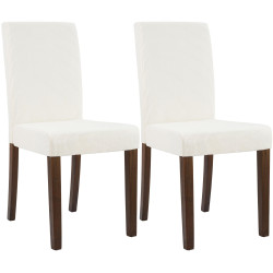 Ensemble de 2 chaises de salle à manger Ina Cord crème foncé antique