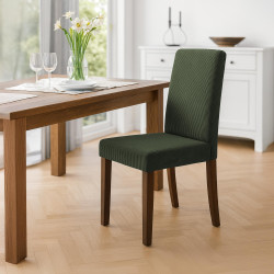 Ensemble de 2 chaises de salle à manger Ina Cord vert foncé antique