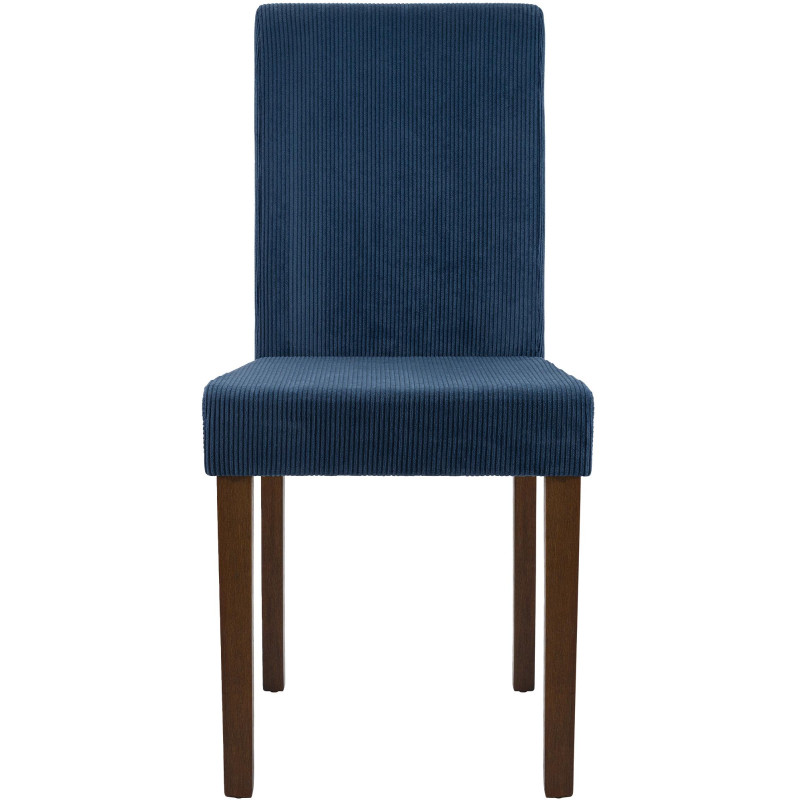 Ensemble de 2 chaises de salle à manger Ina Cord bleu foncé antique