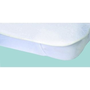 Protege-matelas Alese imperméable Elasretane éponge bouclette 100% coton 140x190 cm blanc