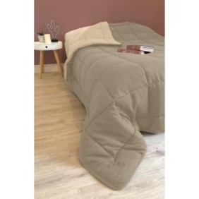 CALGARY Couette chaude Microfibre 400g/m≤ Taupe & Lin 140x200cm