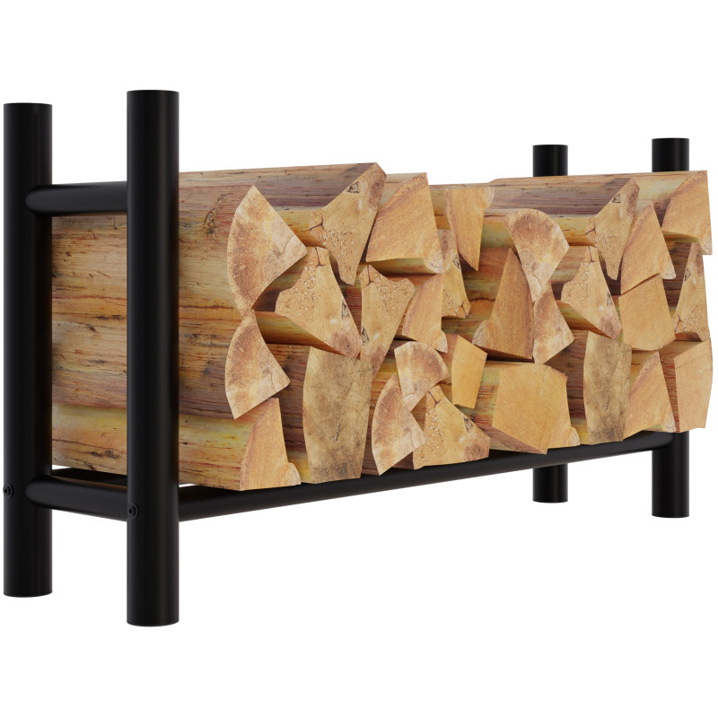 Porte-bûches Medya rond 30x100x60 cm noir