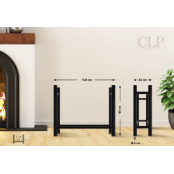 Porte-bûches de cheminée Medya rond 30x100x80 cm noir