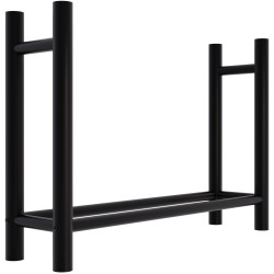 Porte-bûches de cheminée Medya rond 30x100x80 cm noir