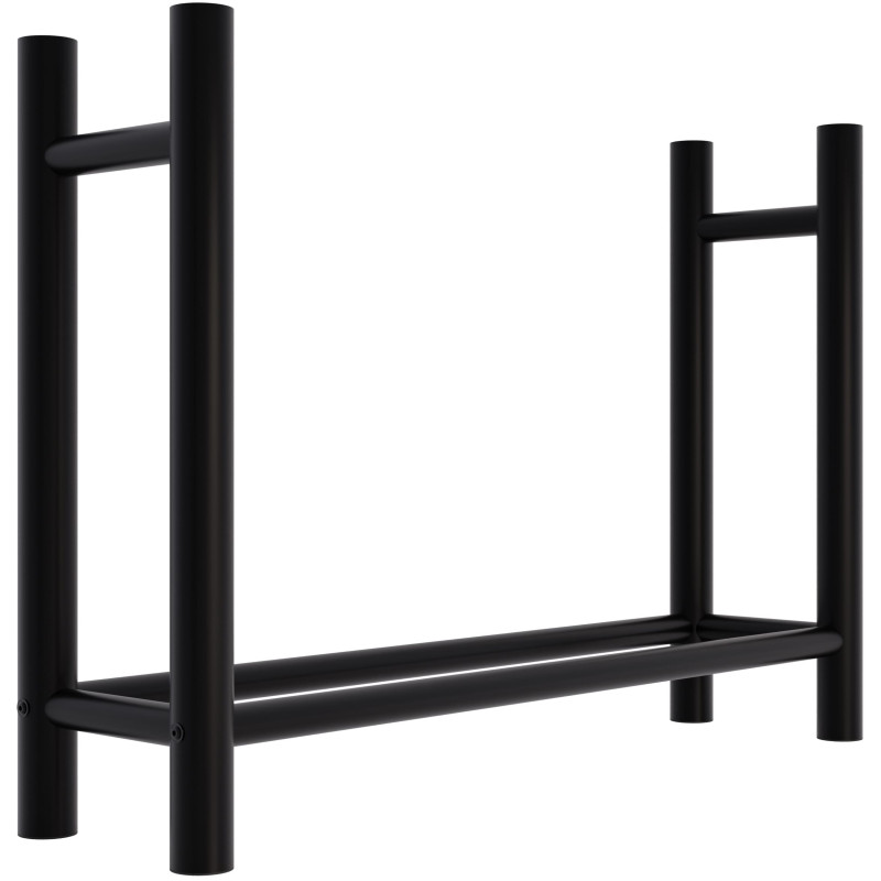 Porte-bûches de cheminée Medya rond 30x100x80 cm noir