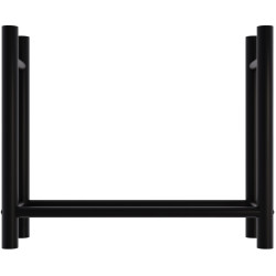Porte-bûches de cheminée Medya rond 30x100x80 cm noir