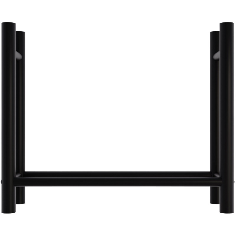 Porte-bûches de cheminée Medya rond 30x100x80 cm noir