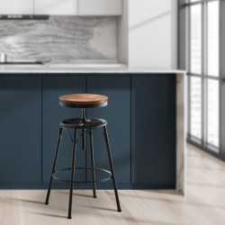 Tabouret de bar à poutre noir
