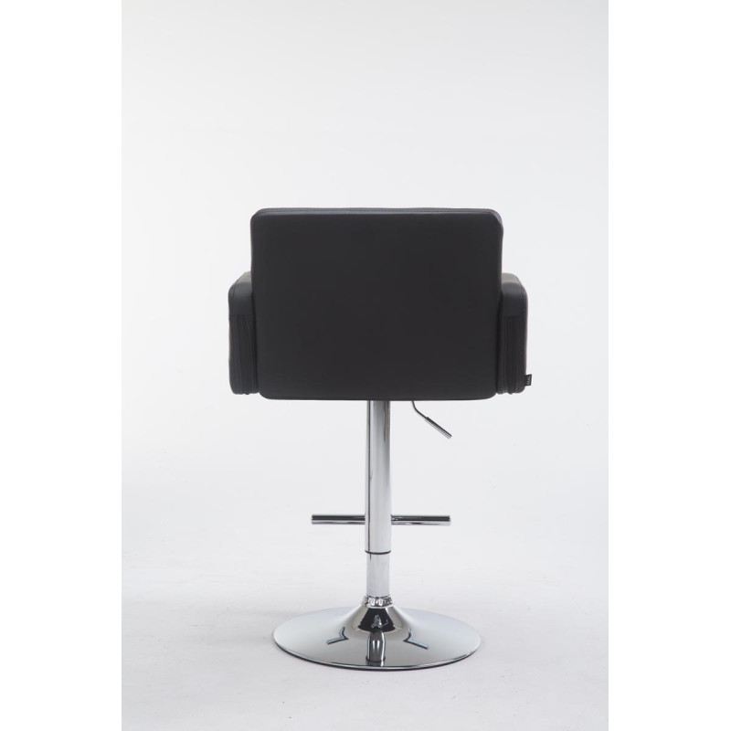 Tabouret de bar Los Angeles, similicuir, C, noir